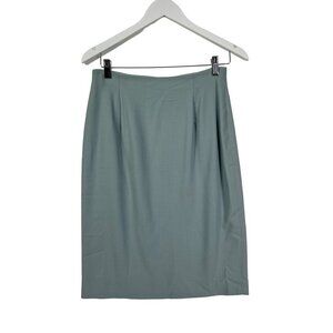 𝅺VINTAGE Rena Rowan Light Blue Pencil Skirt 100% Wool Above Knee size 8